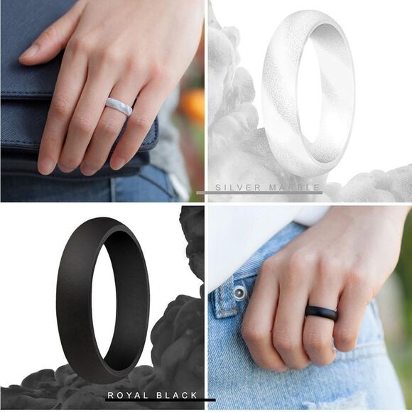 Silicone Wedding Bands Pack of 7 - Picture 3 of 5